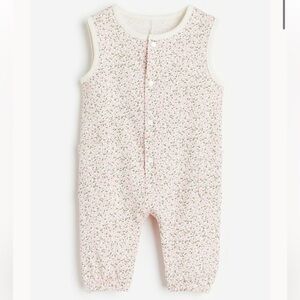 H&M cotton romper suit 1 1/2-2Y floral pink white